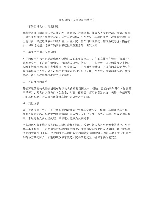 豪车烧烤火灾事故原因是什么