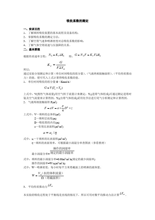 吸收系数的测定