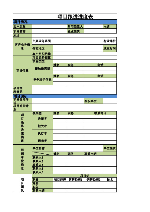 项目跟进进度表