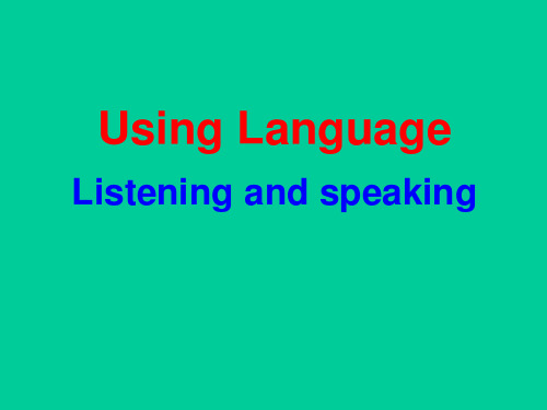 人教课标版高中英语选修8Unit3Using language (II) (共23张PPT)