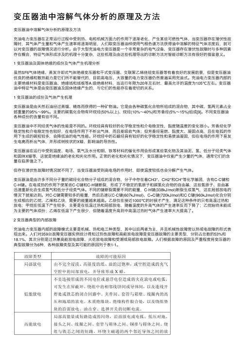 变压器油中溶解气体分析的原理及方法