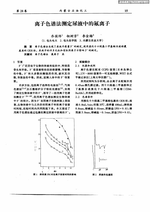 离子色谱法测定尿液中的氟离子