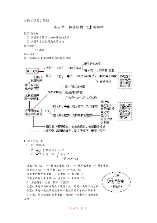 高中化学课堂笔记----化学必修2笔记