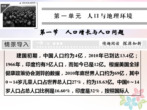 学年高中地理第一单元人口与地理环境1.1人口增长与人口问题教学课件鲁教版必修(共47张PPT)