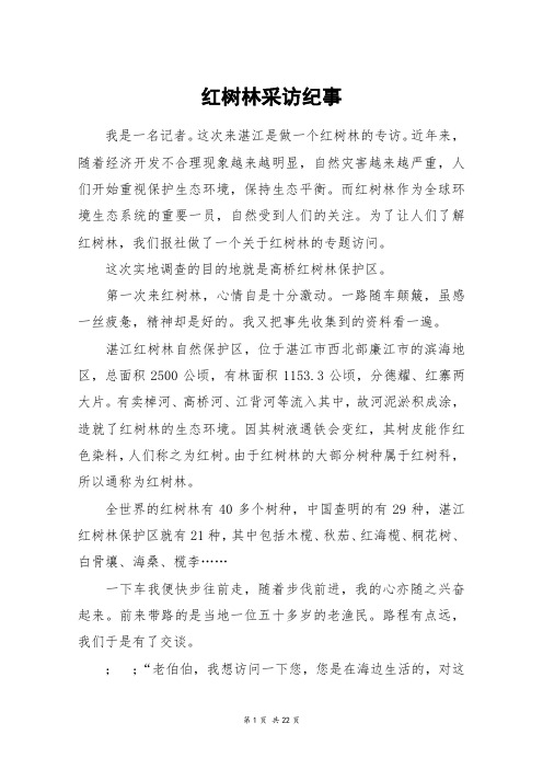 红树林采访纪事_高三作文