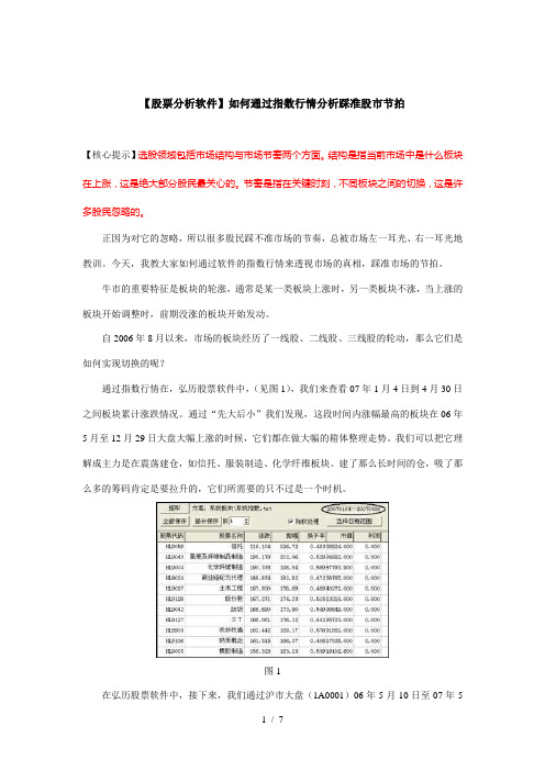 股票分析软件如何通过指数行情分析踩准股市节拍