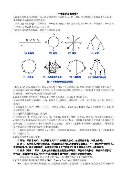 最新计算机网络重点整理资料