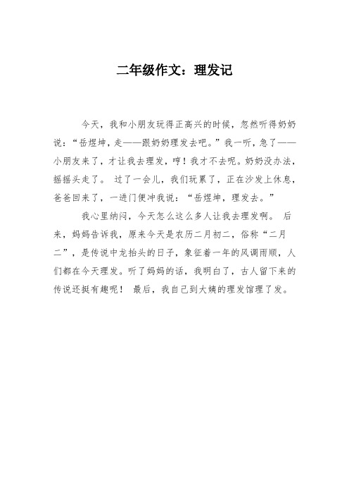 二年级作文：理发记