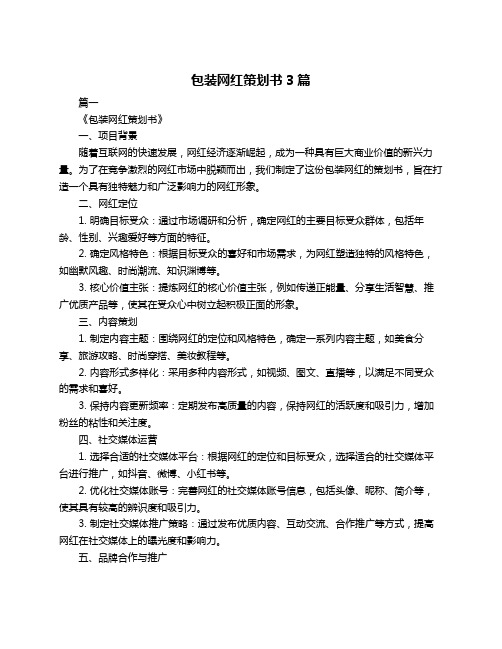 包装网红策划书3篇