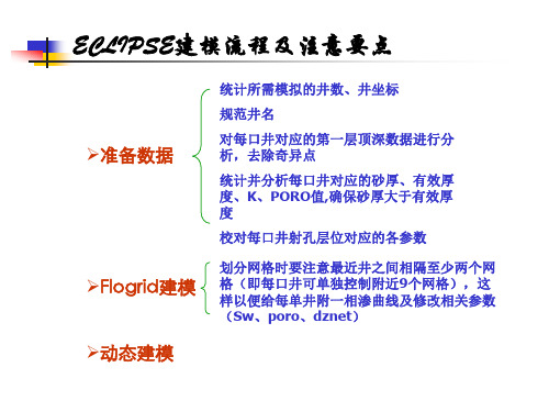 ECLIPSE建模流程及要点