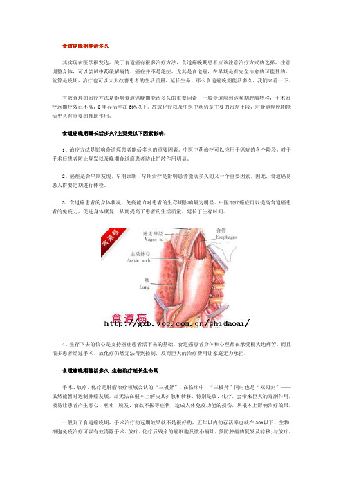 食道癌晚期能活多久