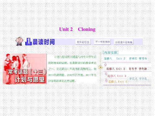 2019届一轮复习人教版选修八Unit 2Cloning课件(57张)