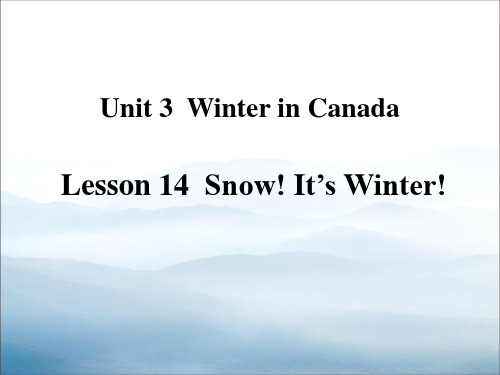 《Snow!It's Winter!》Winter in Canada PPT课件【优秀课件PPT】