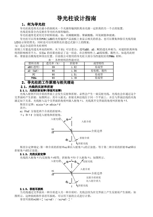 导光柱设计指南