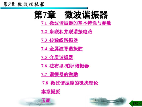 微波技术基础课件第七章微波谐振器