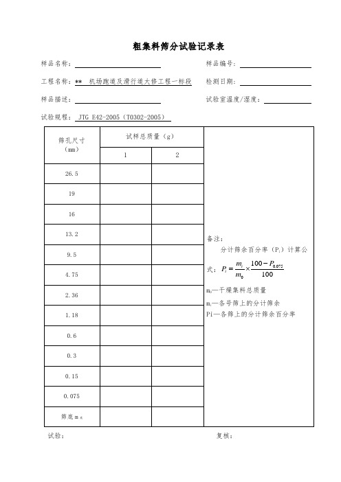 粗集料检测原始记录表1