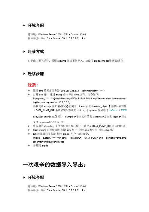 【数据泵】11G数据迁移10G数据库