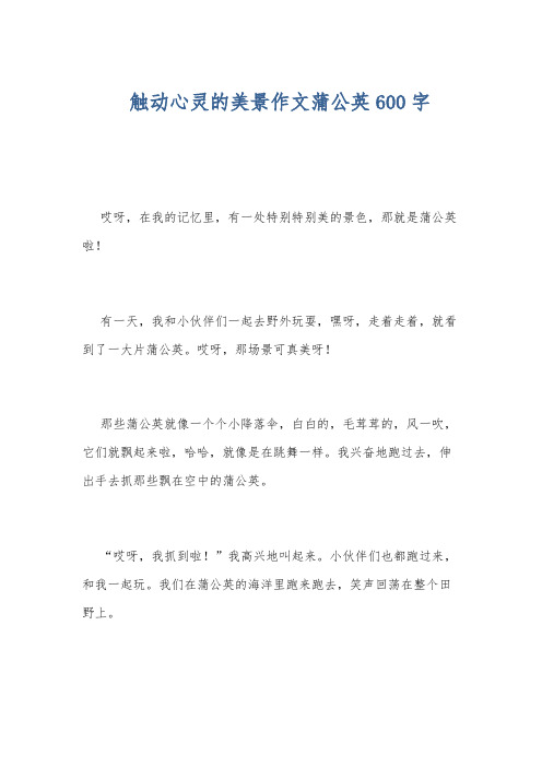 触动心灵的美景作文蒲公英600字