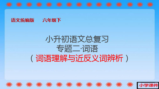 人教统编版小升初语文总复习专题--词语、成语、句子等