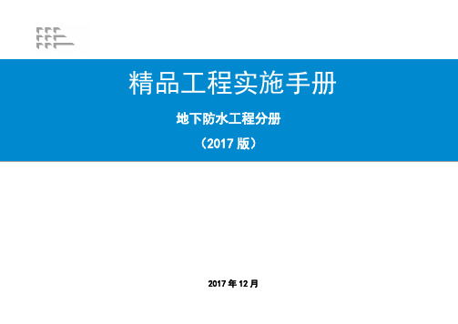 《精品建筑工程实施手册》(地下防水工程分册)