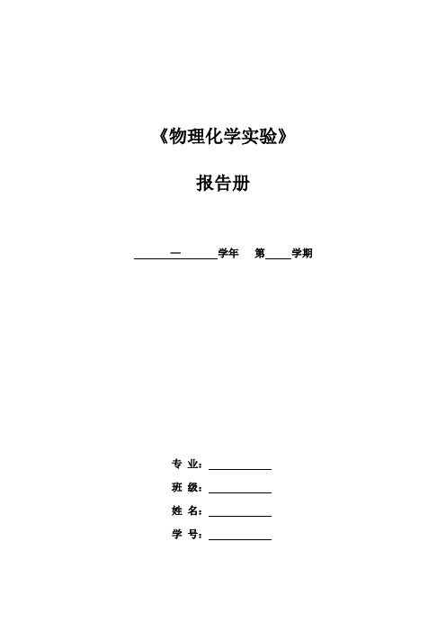 物化实验报告册