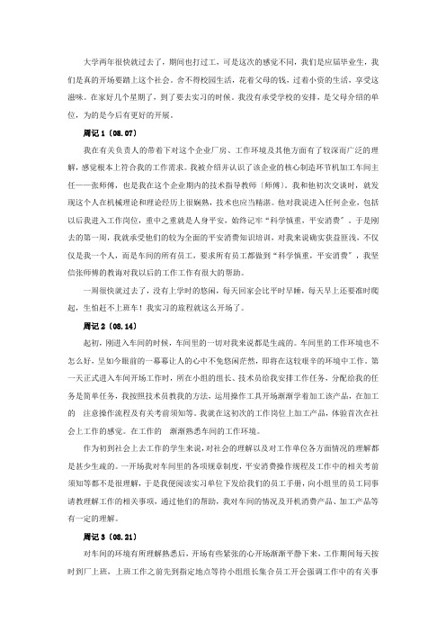 实习周志-30篇-每篇200字