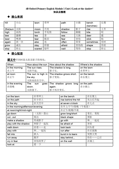 4BM1U3知识点梳理(最新整理)