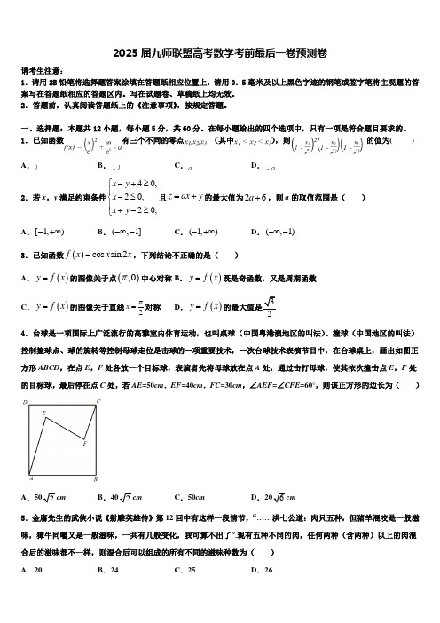 2025届九师联盟高考数学考前最后一卷预测卷含解析