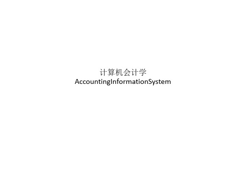 计算机会计学AccountingInformationSystem