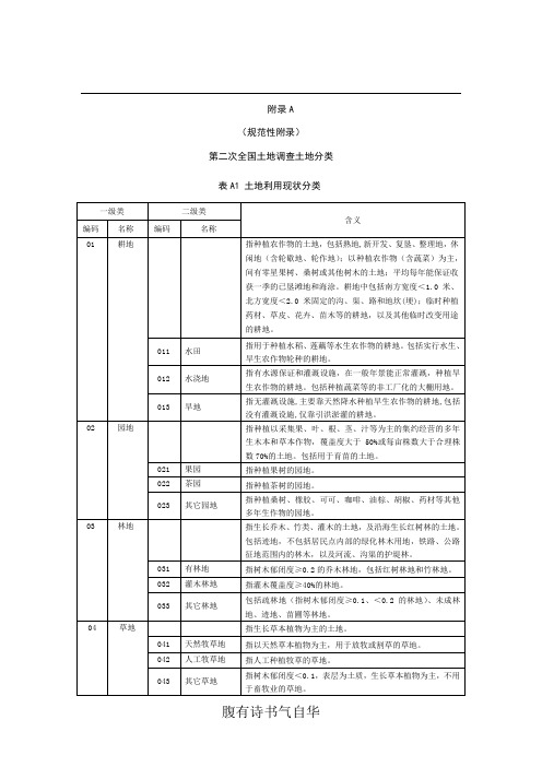 第二次全国土地调查土地分类