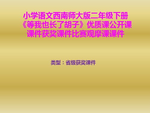 小学语文西南师大版二年级下册《等我也长了胡子》优质课公开课课件获奖课件比赛观摩课课件B036