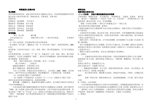 诗歌鉴赏之思想内容