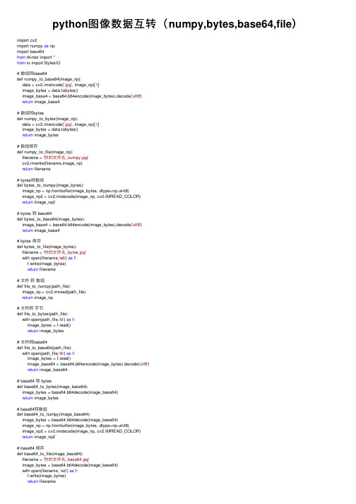python图像数据互转（numpy,bytes,base64,file）