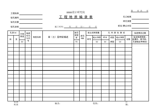 工程地质编录表