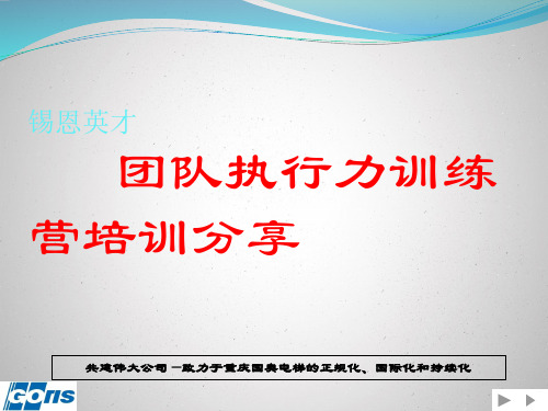 锡恩英才团队执行力训练营培训分享