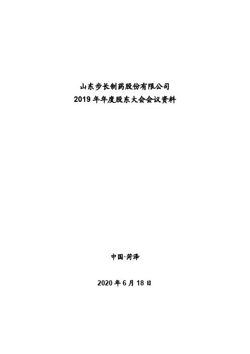 步长制药：2019年年度股东大会会议资料