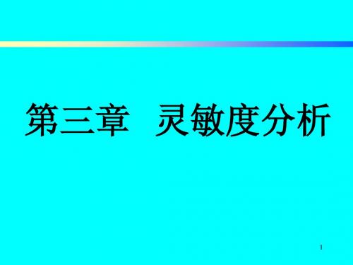 第四章  灵敏度分析