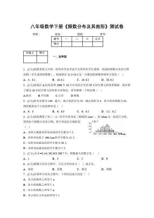 浙教版初中数学八年级下册第三章《频数分布及其图形》单元复习试题精选 (504)