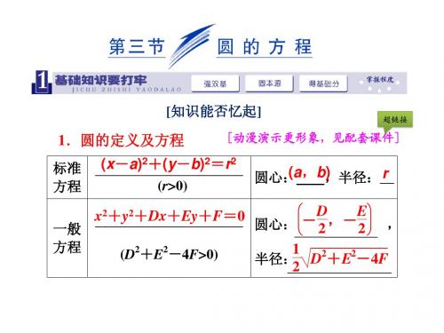 2014届高三数学一轮复习 (基础知识+小题全取+考点通关+课时检测)8.3圆的方程课件 新人教A版