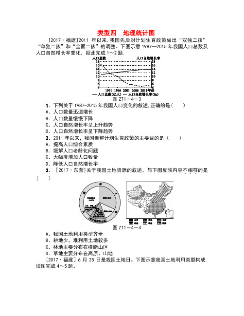 中考地理专题突破篇一读图、用图类型四地理统计图复习考题训练(new)