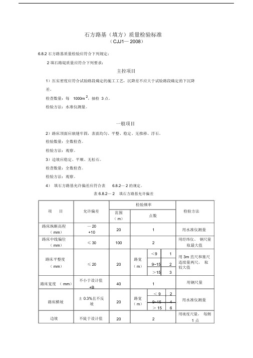 石方路基(填方)质量检验标准.doc