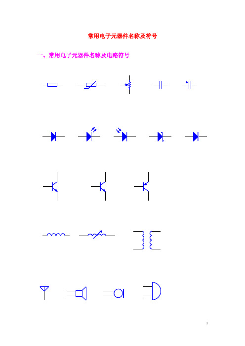 04-常用元器件名称符号和举例