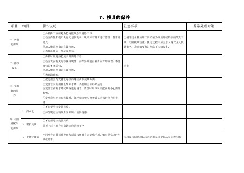 模具保养细则