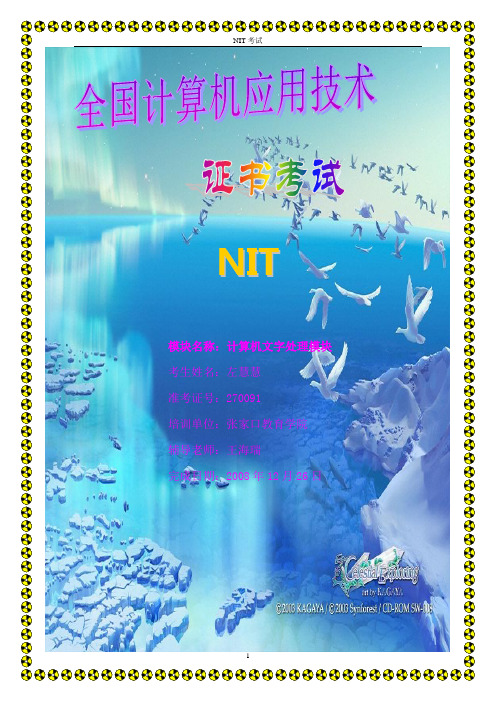 NIT考试word作业