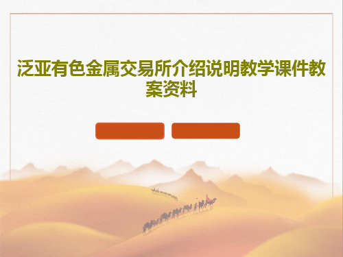 泛亚有色金属交易所介绍说明教学课件教案资料共15页文档