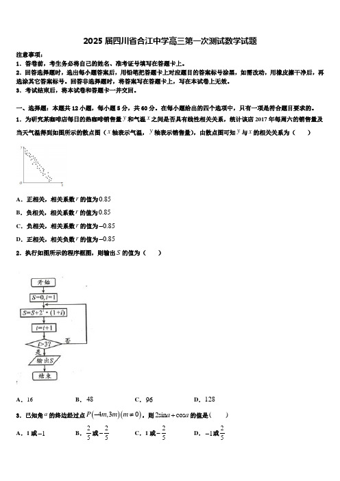 2025届四川省合江中学高三第一次测试数学试题