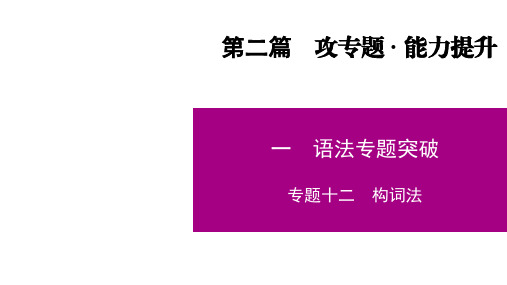 2021年中考人教版英语二轮复习  一 语法专题突破  专题12  构词法构词法