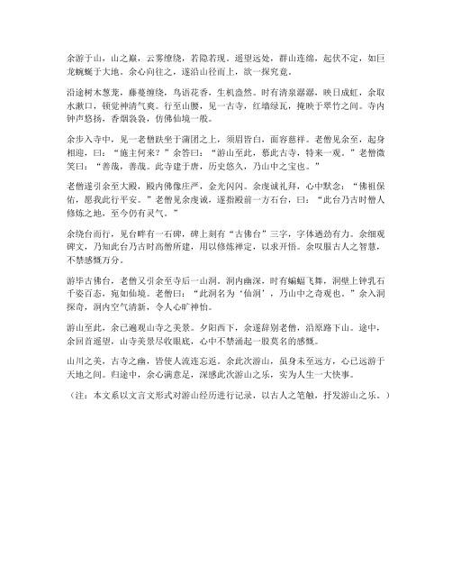 用文言文翻译的作文