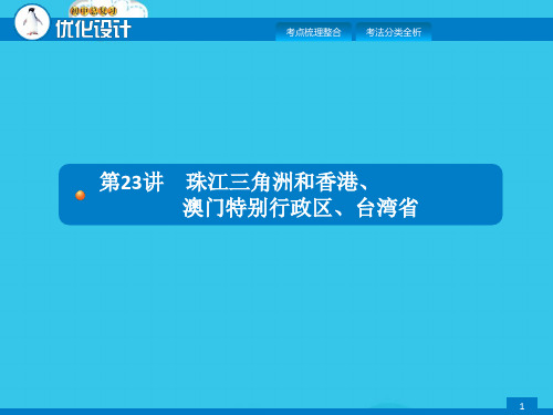 中考初中地理总复习课件： 第二十三讲 珠江三角洲和香港澳门特别行政区  台湾省(实用资料)ppt