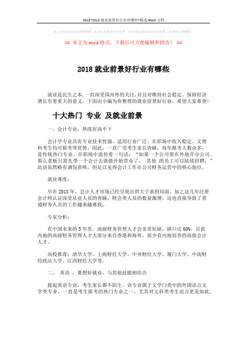 2018-2018就业前景好行业有哪些-精选word文档 (6页)